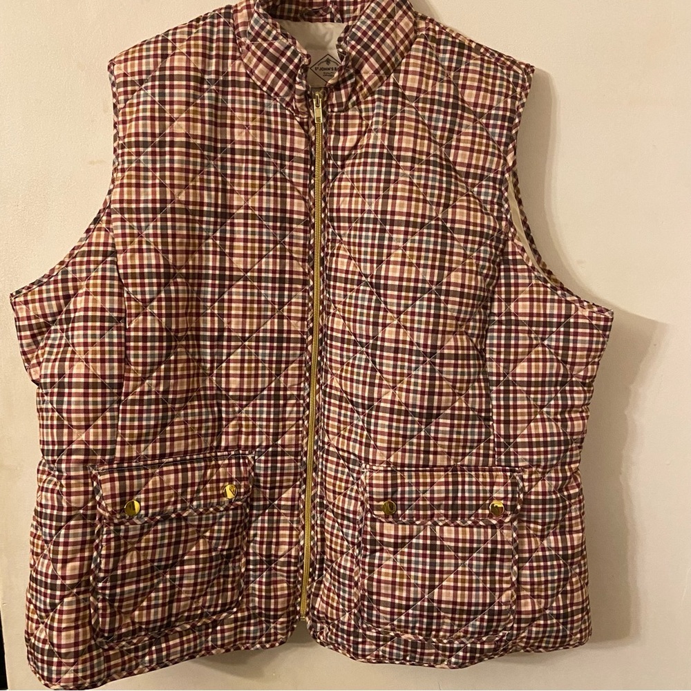 St. John's Bay Womens Plus Midweight Quilted Sleeveless Zip Puffer Vest